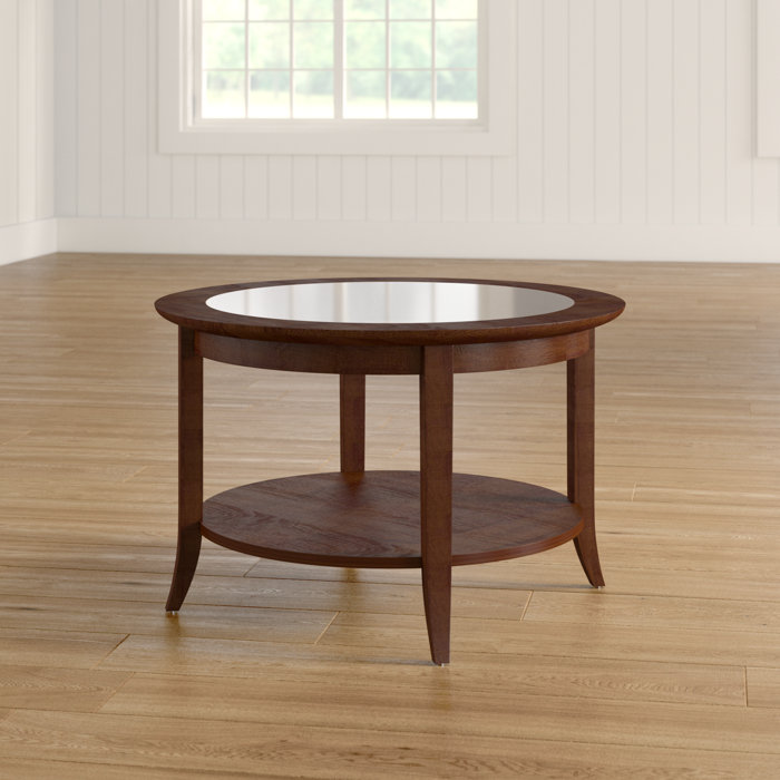 Charlton Home® Wilfredo Round Solid Wood Coffee Table in Chocolate Oak